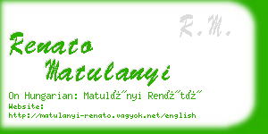 renato matulanyi business card